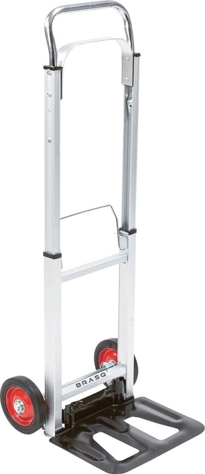 Opvouwbare steekwagen 90 kg - aluminium frame, stalen plateau, streepvrije wielen