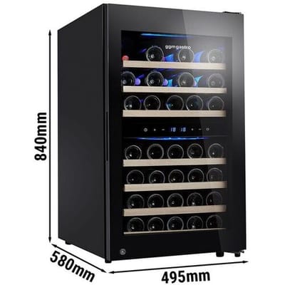 GGM Gastro Weinkühlschrank - 2 Klimazonen - 120 Liter - max. 45 Flaschen
