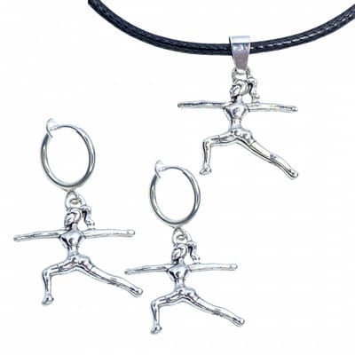 Set-Ketting -klem oorbellen- Turnen- Dance -zilverkleur - Charme Bijoux