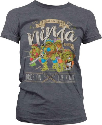Teenage Mutant Ninja Turtles Dames Tshirt -S- Bros On The Road Grijs