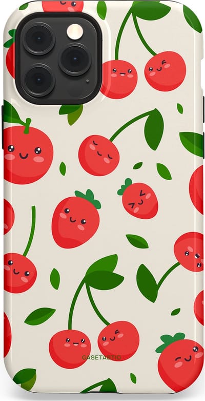 Casetastic Hoesje Geschikt voor Apple iPhone 12/12 Pro Magsafe - Stijlvolle Beschermende Duo-layer Case - Knappe Kers