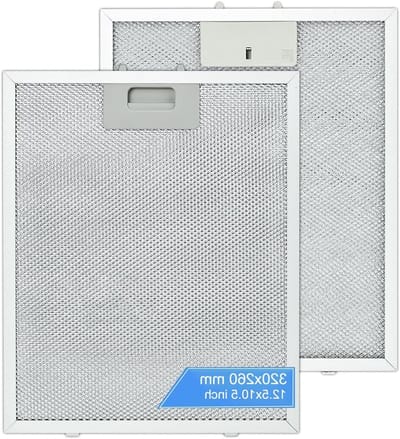 Vijflaags aluminium afzuigkapfilter, 2 stuks universele metalen vetfilters 320 x 260 mm, geschikt voor diverse afzuigkappen, vetafscheiding en luchtzuivering