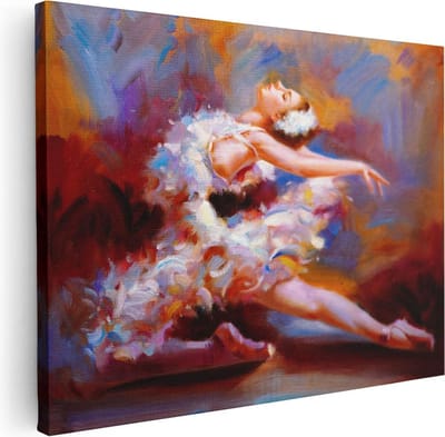 Artaza Canvas Schilderij Danseres - 40x30 cm - Klein - Wanddecoratie Ballet - Muurdecoratie Vrouw - Schilderijen Op Canvas Woonkamer