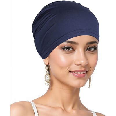 Chapeau foulard, bonnet pour femme, chapeau adulte, bonnet à enfiler de couleur unie beige