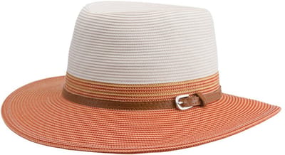 Bella Fedora – Zonnehoed Dames UV Werend House of Ord - Maat: M-L: 58 cm - Ivory/Tan