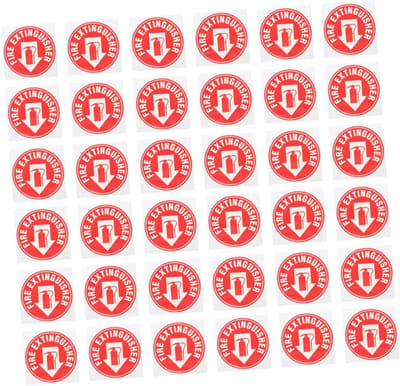 Brandblusser Stickers - Veiligheidspictogrammen - Werkplek Veiligheid - Zelfklevend Weerbestendig - 11x11cm Rond - Felrood