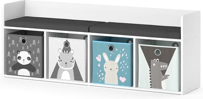 Vicco Luigi Kinderboekenkast – 31.2 x 53.4 cm met 4 vouwdozen opt.2 Wit