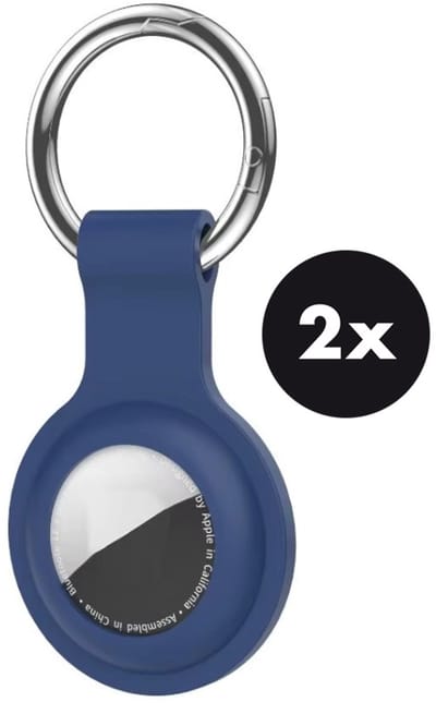 Actie4you® - Sleutelhanger Geschikt voor Apple AirTag - Siliconen Houder – Hoesje - Hanger – 2 Stuks – Blauw
