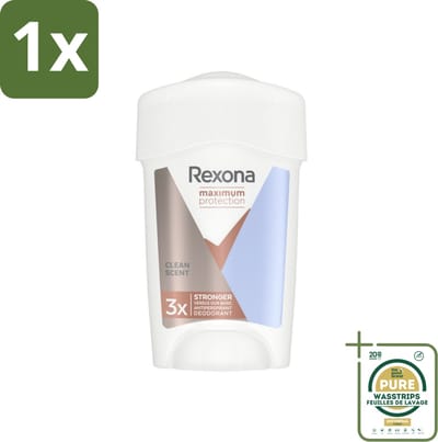 1 x Rexona - Deodorant Stick - Women Maximum Protection Clean Scent - Anti-transpirant - 45 ml- Anti-transpirant Stick - Zweetbestendig - Frisheid - Zweetgeur - Defence+ Technologie