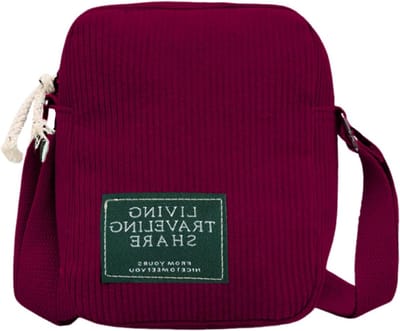 Schoudertas van cord met ritszakken voor vrouwen, kleine retro tas voor dagelijks gebruik en reizen