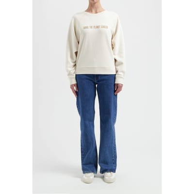 Mud Jeans Clara Sweatshirt Natural Size: XS | Long-Sleeved Tops Outlet | Dames | Beige