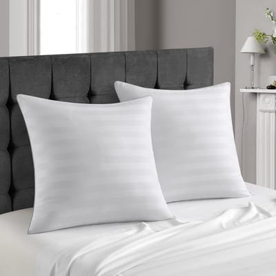 Set van 2 Sierkussens of Hoofdkussens 80x80 cm Gestreept Zacht & Ergonomisch voor Nekondersteuning