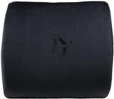 Arozzi Lendekussen voor Stoel - Memory Foam - Velours - Horizontale Banden - Zwart