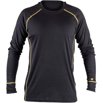 Caterpillar Thermo Polyester Heren Zwarte Basislaag Shirt