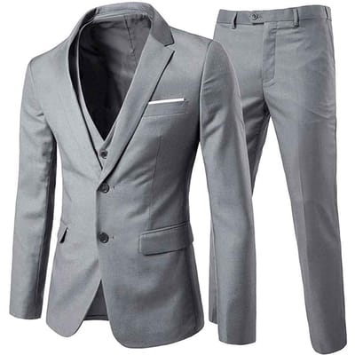 Grijs 3-delig slim-fit pak