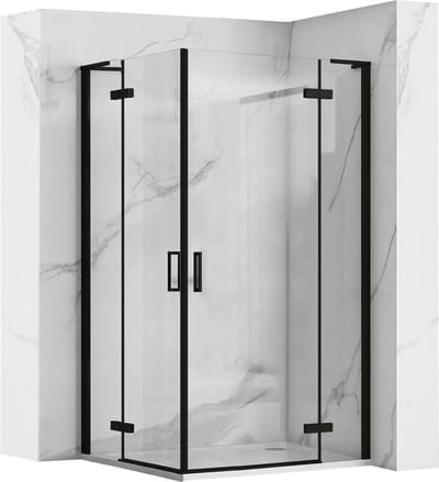 Rea Hugo Double Black 80X80 - 200 cm - Douchecabine - Vierkant - Zwart