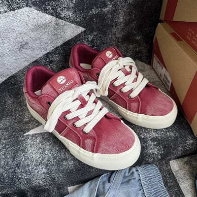 Heren Street Style Veelzijdige Designer Schoenen Stijlvolle Canvas Heren Skateschoenen Retro Rood Skateboard Schoenen Heren De Deporte 39 rood