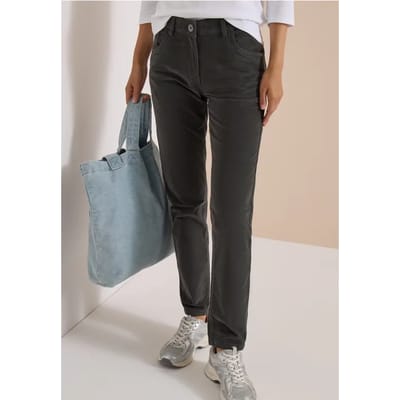 Broek met Mid Waist-taille en smalle pijpen in Slim Fit
