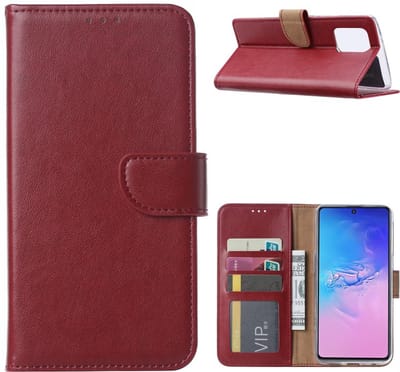 LuxeBass Hoesje geschikt voor Samsung Galaxy S10 Lite 2020 - Bookcase Wijnrood - portemonee hoesje - telefoonhoes - gsm hoes - telefoonhoesjes