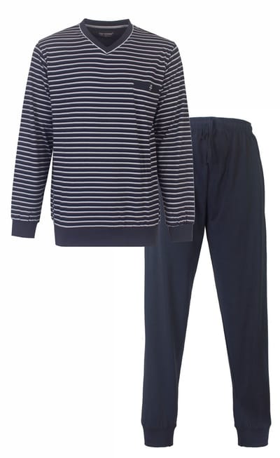 Paul Hopkins Heren Pyjama - Gestreept Dessin - Blauw - Maat S