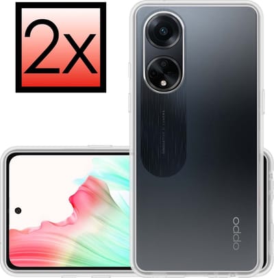 Hoesje - 2 Stuks - Geschikt voor OPPO A98 - Sterk & Shockproof - Case Siliconen - Back Cover - Telefoon Hoes - Transparant