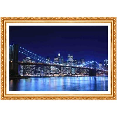 Peinture de diamant 5D avec scène nocturne de ville, ensemble de points de croix, motif de broderie en strass 20X30CM gray