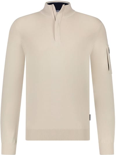 State Of Art Half Zip Trui Zand - Maat XL - Heren