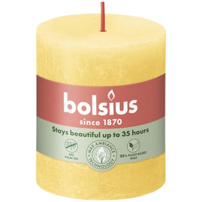 Bolsius Stompkaars Rustiek 8 x 6,8 cm Sunny Yellow