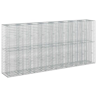 vidaXL - Gabion - verhoogd - bed - 4 - st - 330 - x - 50 - x - 150 - cm - Gegalvaniseerd - staal