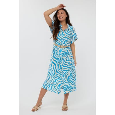 EsQualo Dress Electric Zebra Print Größe: 36 | Blusenkleider Outlet | Damen