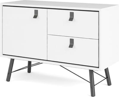 Rye dressoir 1 deur, 2 lades mat wit.