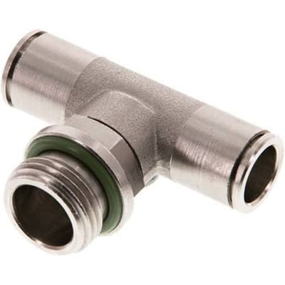 12mm x G1/2'' inline T-stuk Messing Insteekfitting Buitendraad Draaibaar FKM