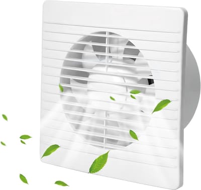 Badkamerventilator - Afvoerventilator - Luchtkwaliteit Verbeteren - Stille Werking - 100 mm - Wit