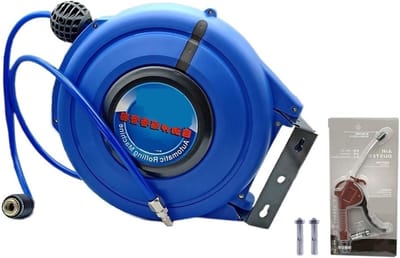 Slanghaspel - Telescopische Trommel - Werkplaats Organisatie - Automatische Intrekfunctie - 15 Meter - Zwart