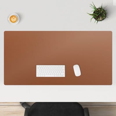 Wallfluent - Retro Baksteen Bureau Onderlegger - 120x60 cm - Bruin Bureau Pad - Levendige en warme kleuren Bureau Onderlegger Groot - Onderlegger Bureau - Muis- en toetsenbord mat - Bureauonderlegger Groot