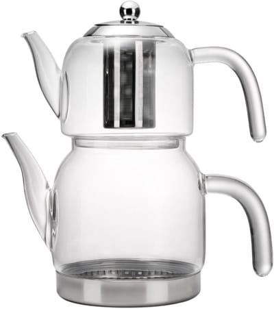 Ferveo Yasmina - Glazen Theepot Set - 1,2/2,5L - Inductie - Turkse Theepot