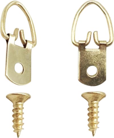Schilderijhaakjes ophanghaakjes - D vorm - 13 x 32 mm (medium) | goudkleurig (4 stuks)
