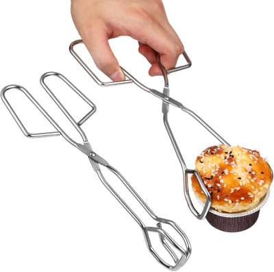 RVS Voedseltangen Set van 2 - Lange BBQ Tangen voor Brood, Groenten en Koken - Ideaal voor Keuken en Kamperen