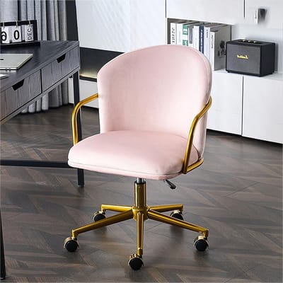 Bureaustoel Velvet Fluweel Draaistoel Ergonomisch Verstelbaar met Wielen – Mid-Back Schreibtischstoel 82–87 cm Zithoogte – 150 kg Draagkracht – Home Office, Make-up & Gaming Stoel – Mobili Bella