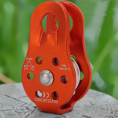 Robuuste Aluminium Touwpulley Blok met 26KN Capaciteit voor Klimmen, Geschikt voor 12mm Touw, Soepele Rotatie en Fijne Afwerking
