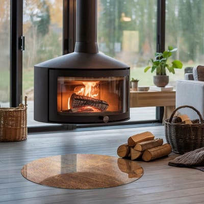 Coloray Vloerplaat Houtkachel - Onderplaat Kachel - 70 cm x 70 cm - Houtkachel Vloerplaat - Bruin Vloerplaat Kachel - Plaat Kachel - Vloerplaat voor Houtkachel - Vloerplaat Open Haard - Onderplaat