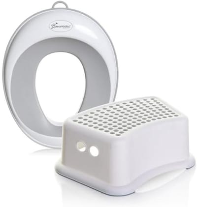 Toiletbril en opstapkruk voor peuters - 2-delige set in grijs