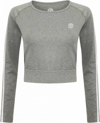 Gold's Gym Ladies Cropped Sweater - Grey Marl - XS