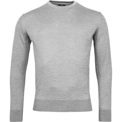 Baileys Trui Merino Wool Crew Neck Uni Color Single Knit Zilvergrijs / male