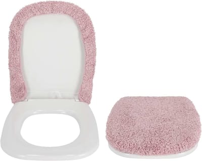 Toiletstoelhoes - Zachte Hoes - Extra Comfort - Schokabsorberend Fluweel - 50x50 cm - Oudroze