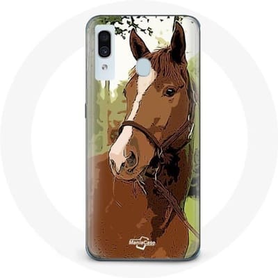 Coque pour Samsung Galaxy A20 Quarter Horse Marron Race de cheval