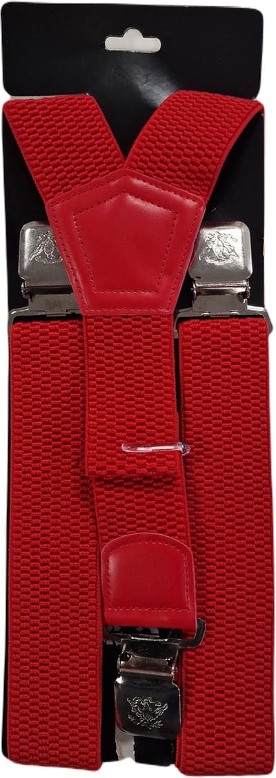 Bretels | Kleur: Rood | Bretels Heren Volwassenen | Stevige Clips | Sterke Clips | Brede Clips | One Size Fits All | Felle Kleur | Carnaval | Verkleedspullen