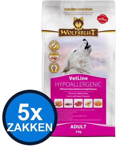 5x Wolfsblut - VetLine Hypoallergenic - Hondenvoer Droogvoer - 2 kg