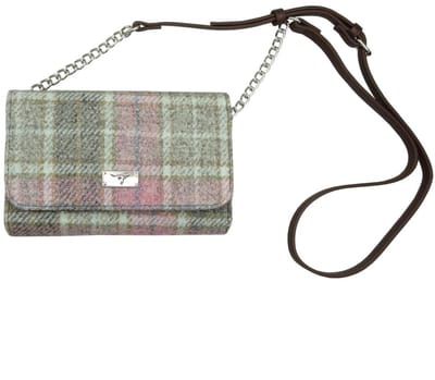 Schoudertas Strathy Zacht Roze Buchanan - Portemonnee - Harris Tweed - Glen Appin of Scotland