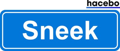 Hacebo - Plaatsnaam Sticker - 29x10 CM - Sneek sticker - Verkeersborden sticker - grappige cadeaus - Sneek